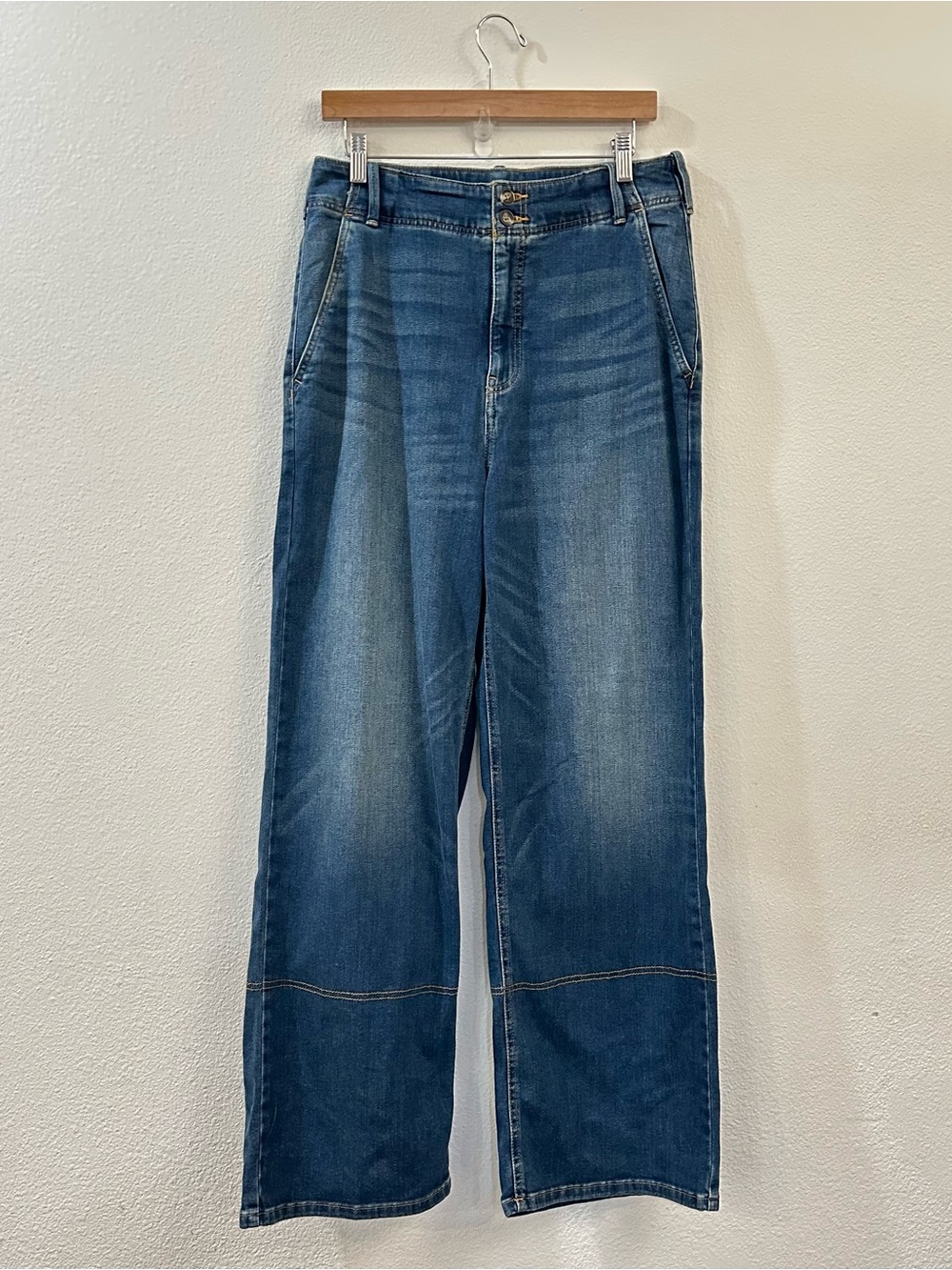 Anthropologie Pilcro Women's Eventide Trouser High-Rise Wide-Leg Jeans Size 31 - Picture 2 of 13